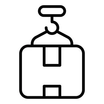 Hook box icon outline vector. Cargo lift Stock Illustration