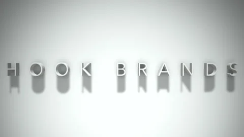 Hook brands 3D title animation with shadows on a white background Stock Footage 296895303