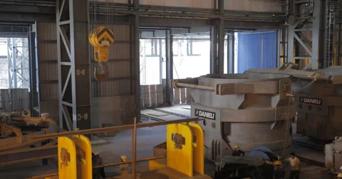 Hook Of The Bridge Crane Moves Down (4K) Video stock 60773231