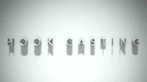 Hook casting 3D title animation white text on a white background Stock Footage 299422614