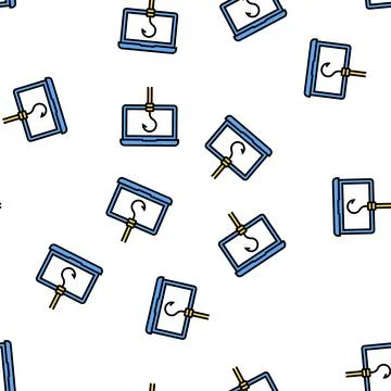 Hook on computer display vector seamless pattern Stock Illustration