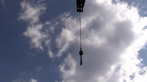 Hook crane on the cable against the wind Stock Footage 38002934