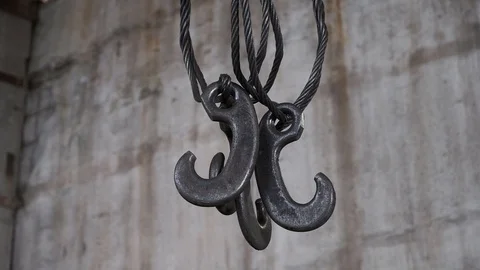 Hook of the crane in the workshop for car repair Video stock 88299413