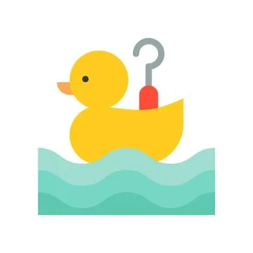 Hook a duck vector icon, amusement park related flat style Ilustración de archivo