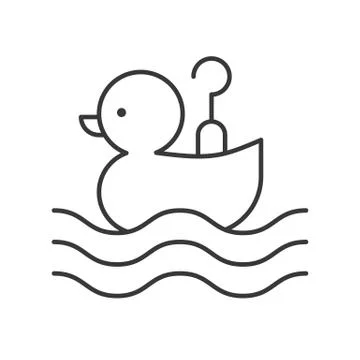 Hook a duck vector icon, amusement park related line style Ilustración de archivo