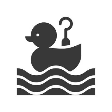 Hook a duck vector icon, amusement park related solid style Ilustración de archivo