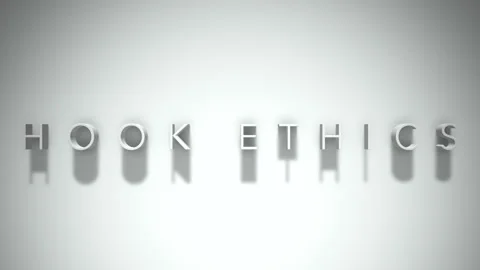 Hook ethics 3D title animation with shadows on a white background Stock Footage 296895290