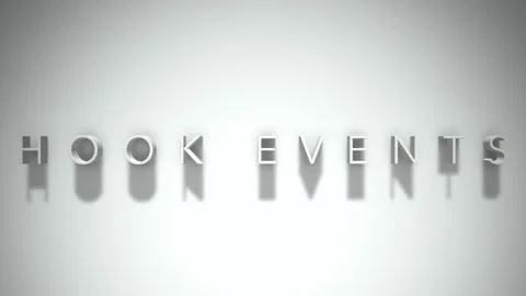 Hook events 3D title animation with shadows on a white background Stock Footage 297114410