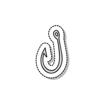 Hook for fishing doodle icon, vector illustration Stock Illustration