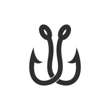 Hook fishing simple logo vector Stock Illustration