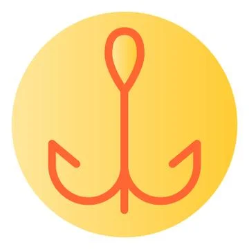 Hook flat icon. Bait color icons in trendy flat style. Tackle gradient style Ilustración de archivo