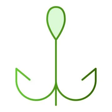 Hook flat icon. Bait green icons in trendy flat style. Tackle gradient style Ilustración de archivo