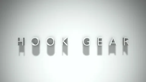 Hook gear 3D title animation with shadows on a white background Stock Footage 297114469