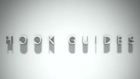 Hook guides 3D title animation with shadows on a white background Stock Footage 297114474