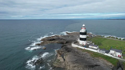 Hook Head Lighthouse - County Wexford - Cinematic Aerial Drone Footage - Ireland 스톡 동영상 161892816