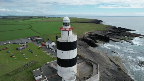 Hook Head Lighthouse - County Wexford - Cinematic Aerial Drone Footage - Ireland Stock Footage 161898601