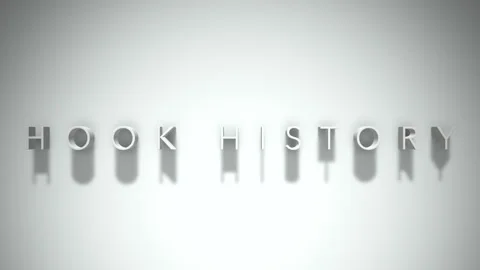 Hook history 3D title animation white text on a white background Stock Footage 299381422