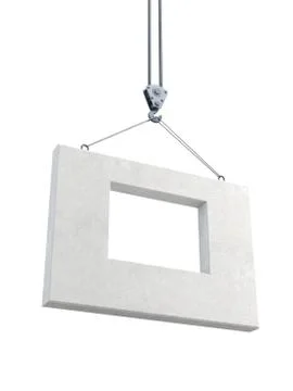 Hook holding concrete block Stock Illustration