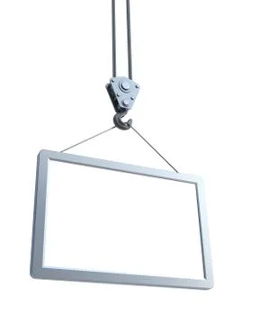 Hook holding empty billboard Stock Illustration