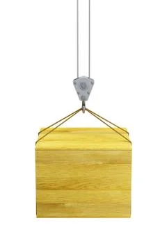 Hook holding wooden container Stock Illustration