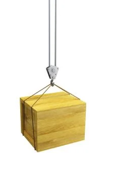 Hook holding wooden container Stock Illustration