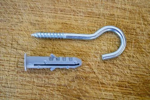 Hook hook screw and dowel Stock Photos