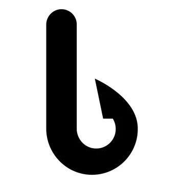 Hook icon black color vector illustration image flat style Stock Illustration
