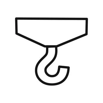 Hook icon linear vector graphics sign Illustrazione stock
