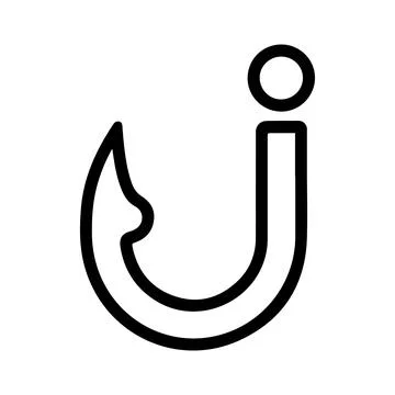 Hook icon outline vector illustration on white background イラスト素材