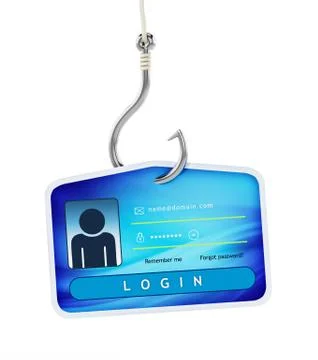 Hook on ID card with login credentials. 3D illustration Stock Illustration