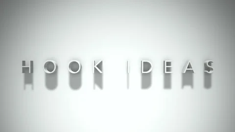 Hook ideas 3D title animation with shadows on a white background Stock Footage 296895289