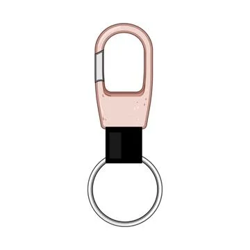 Hook key ring clip cartoon vector illustration Stock Illustration