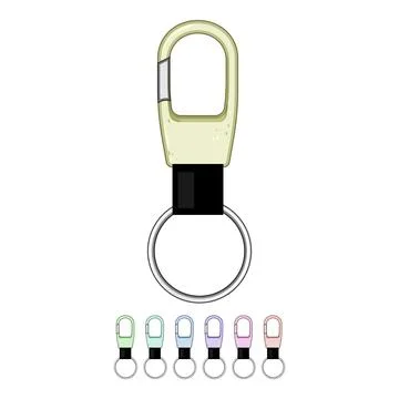Hook key ring clip cartoon vector graphic 스톡 일러스트