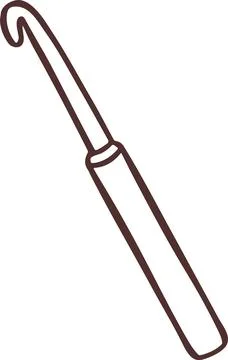Hook for knitting sewing, embroidery needlework symbol hand drawn icon Stock Illustration
