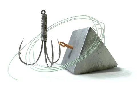 Hook line and sinker Stock Illustration