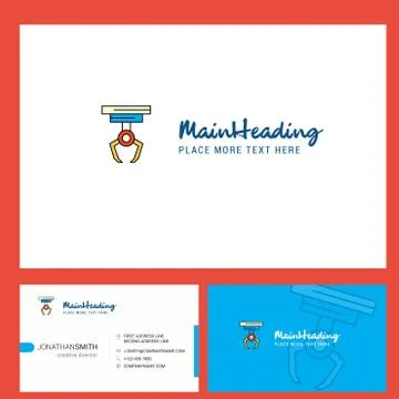 Hook Logo design with Tagline &amp; Front and Back Busienss Card Template. Vector Stock Illustration