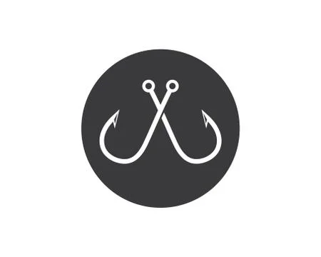 Hook  logo icon of fishing vector illustration Stock Illustration