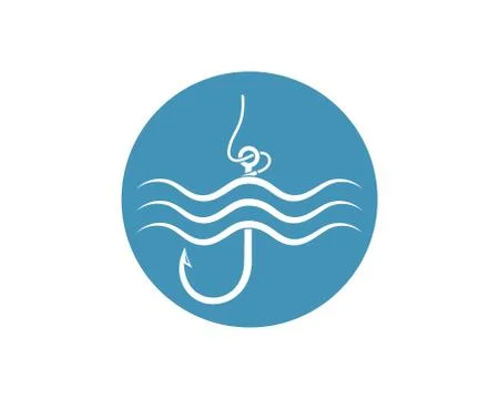 Hook  logo icon of fishing vector illustration Stock Illustration
