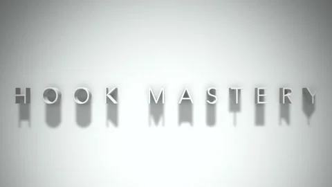 Hook mastery 3D title animation white text on a white background Stock Footage 299422434