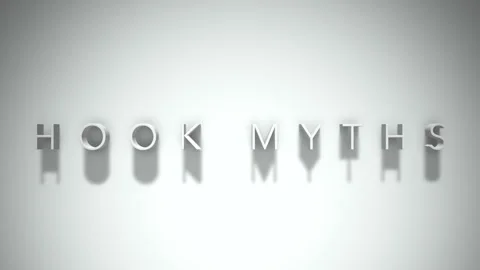 Hook myths 3D title animation with shadows on a white background Stock Footage 296895302