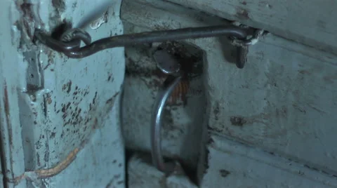 Hook on old rustic door. Stock Footage 55033836