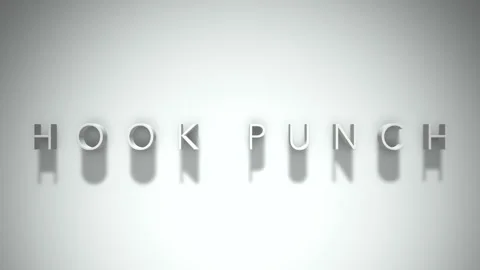 Hook punch 3D title animation with shadows on a white background Stock Footage 297114583