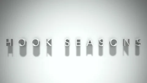 Hook seasons 3D title animation white text on a white background Stock Footage 299422594