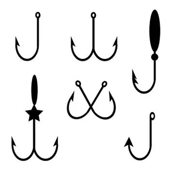 Hook set icons Stock Illustration