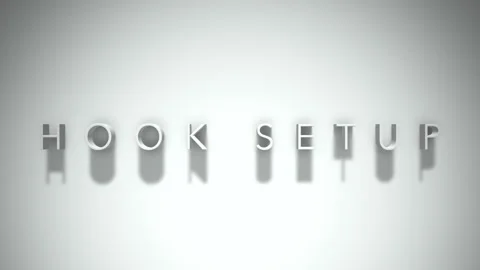 Hook setup 3D title animation with shadows on a white background Stock Footage 297114586