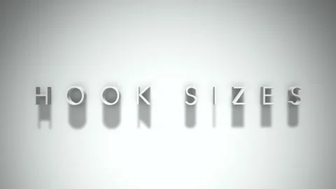 Hook sizes 3D title animation with shadows on a white background Stock Footage 296895429