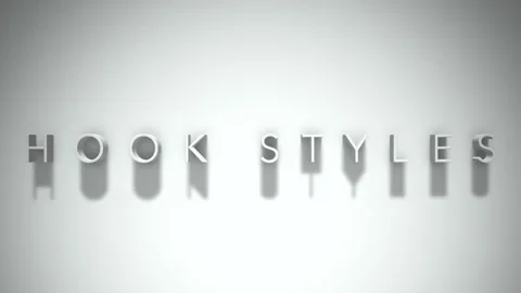 Hook styles 3D title animation with shadows on a white background Stock Footage 296895436