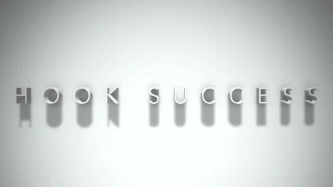 Hook success 3D title animation white text on a white background Stock Footage 299422600