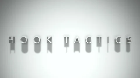 Hook tactics 3D title animation white text on a white background Stock Footage 299422599