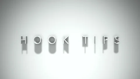 Hook tips 3D title animation with shadows on a white background Stock Footage 296895544